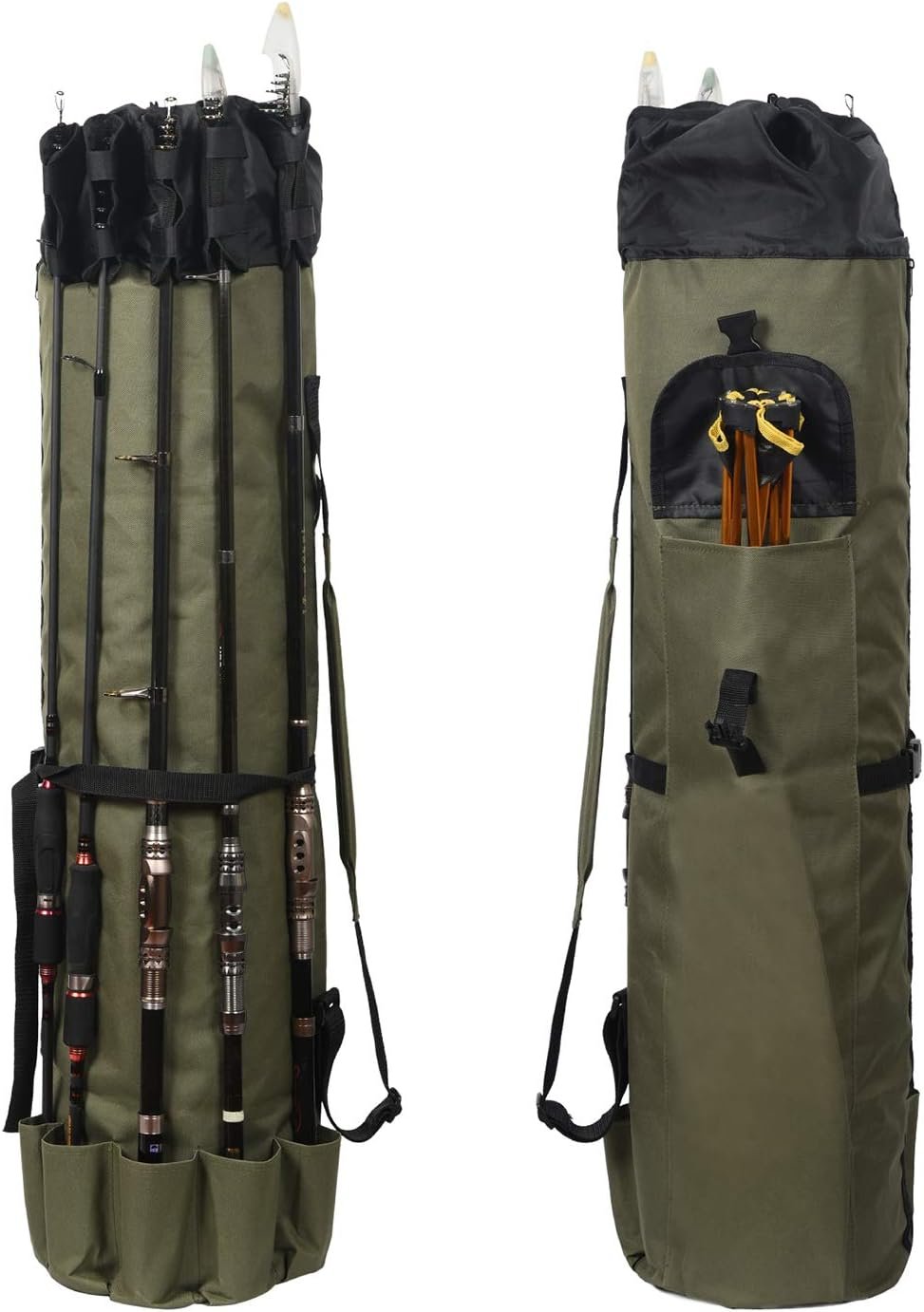 Portable Fishing Rod Storage Bag; Durable, Collapsible Oxford Cloth Carrier; Large-Capacity, Waterproof (Holds 5 Rods)
