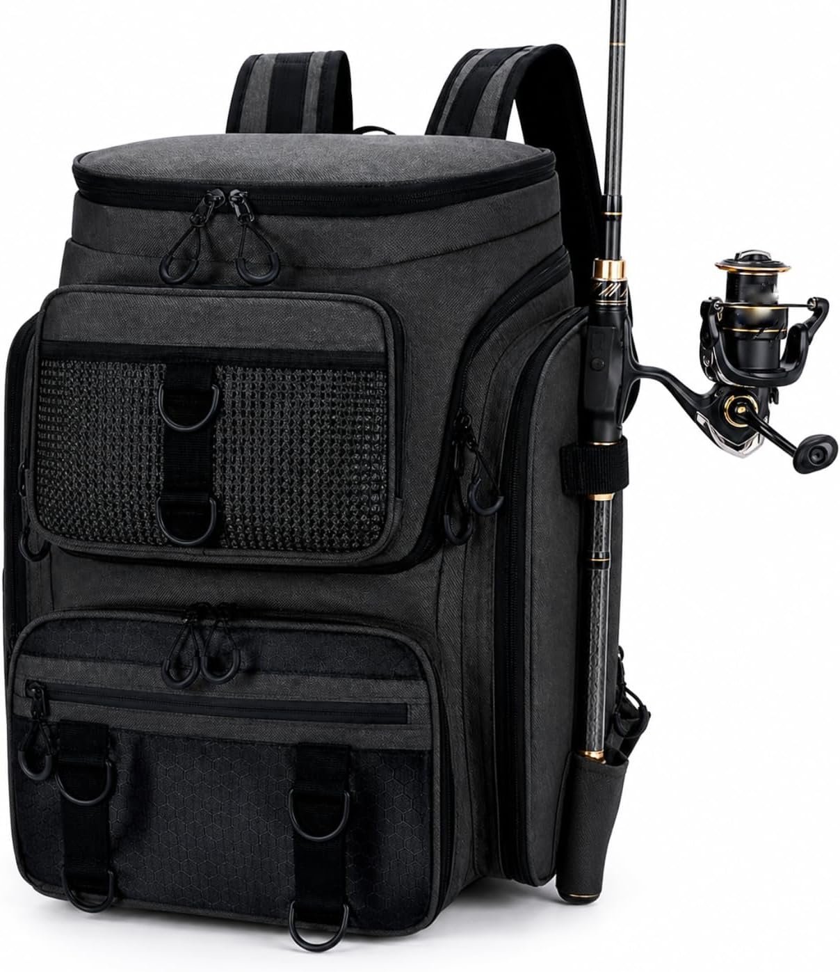 50L Large-Capacity Fishing Gear Backpack with Rod Straps – Waterproof and Heavy-Duty