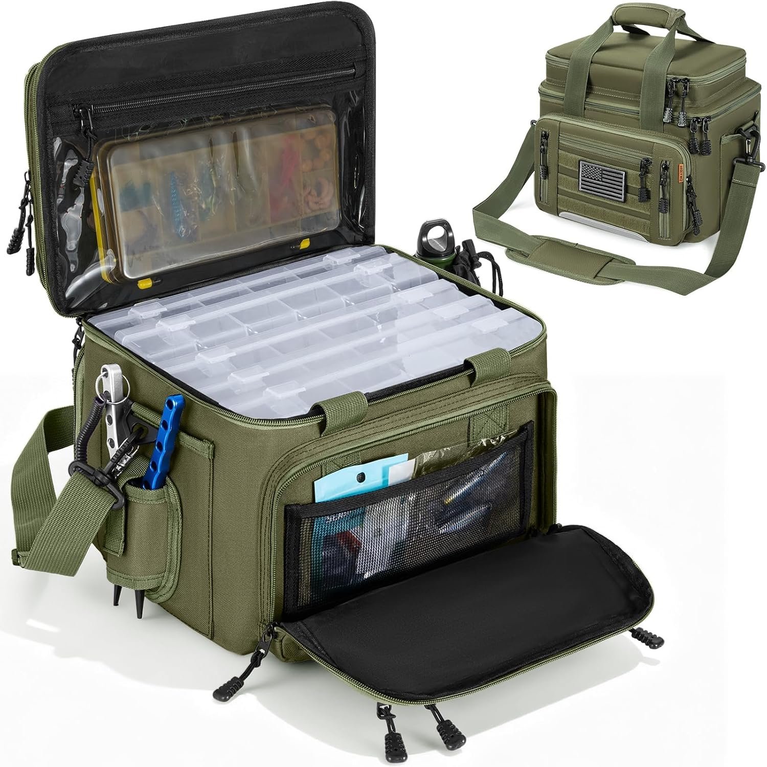 Fishing Gear Bag; Fits 3400–3600 Size Tackle Boxes; Green