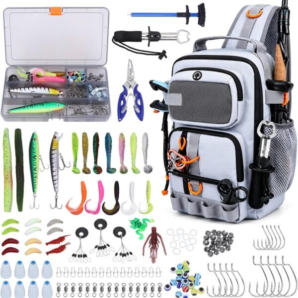 52l High-Capacity Fishing Gear Backpack With Rod Holders (Black Camo)