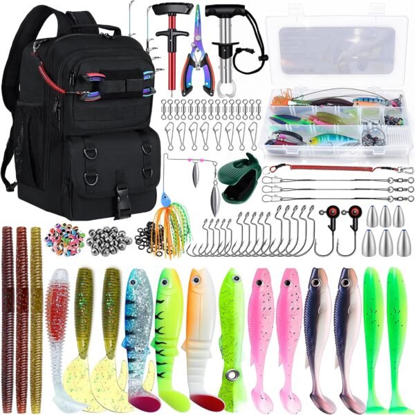 Fishing Backpack With Fishing Net And Tackle Storage Compartments