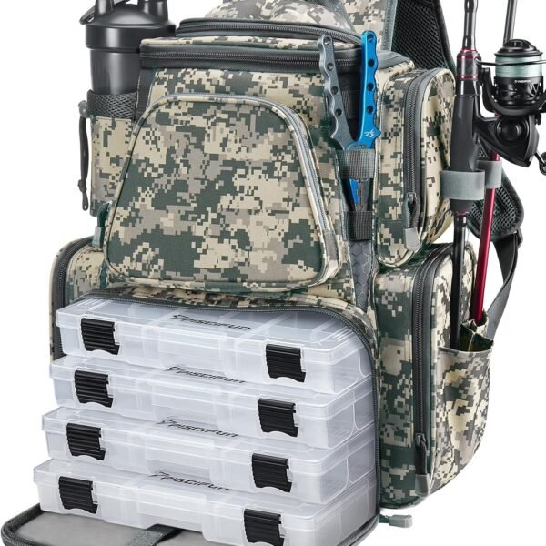 Fishing Sling Backpack With Rod Holder; Waterproof Gear Storage For Freshwater And Saltwater Fishing