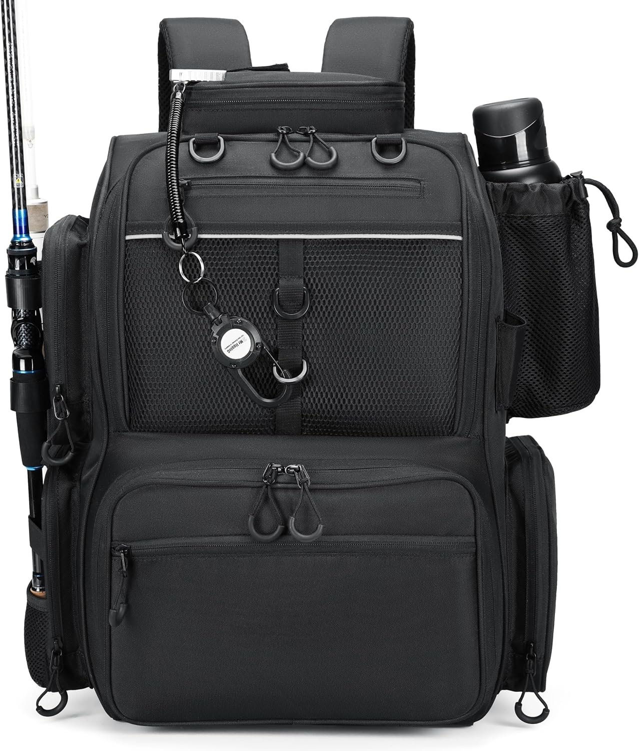 20l Lightweight Fishing Gear Backpack With Rod Straps; Compatible With 3600 Or 3700 Size Tackle Trays