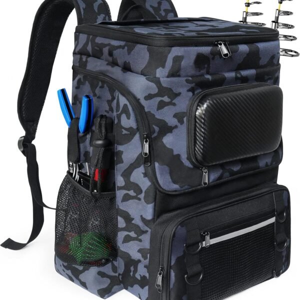 255-Piece Fishing Backpack Set – Includes Tackle Box, Hooks, Lures, Pliers, Hook Remover, and More