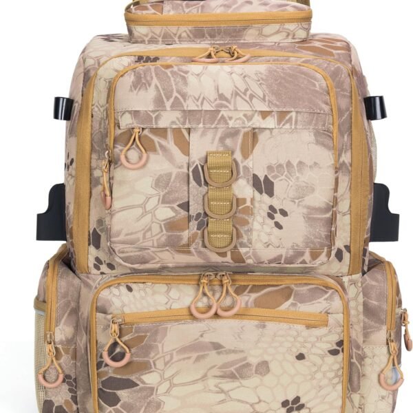 45l Large-Capacity Fishing Backpack With Rod Holder; Suitable For Camping And Outdoor Activities, Camouflage